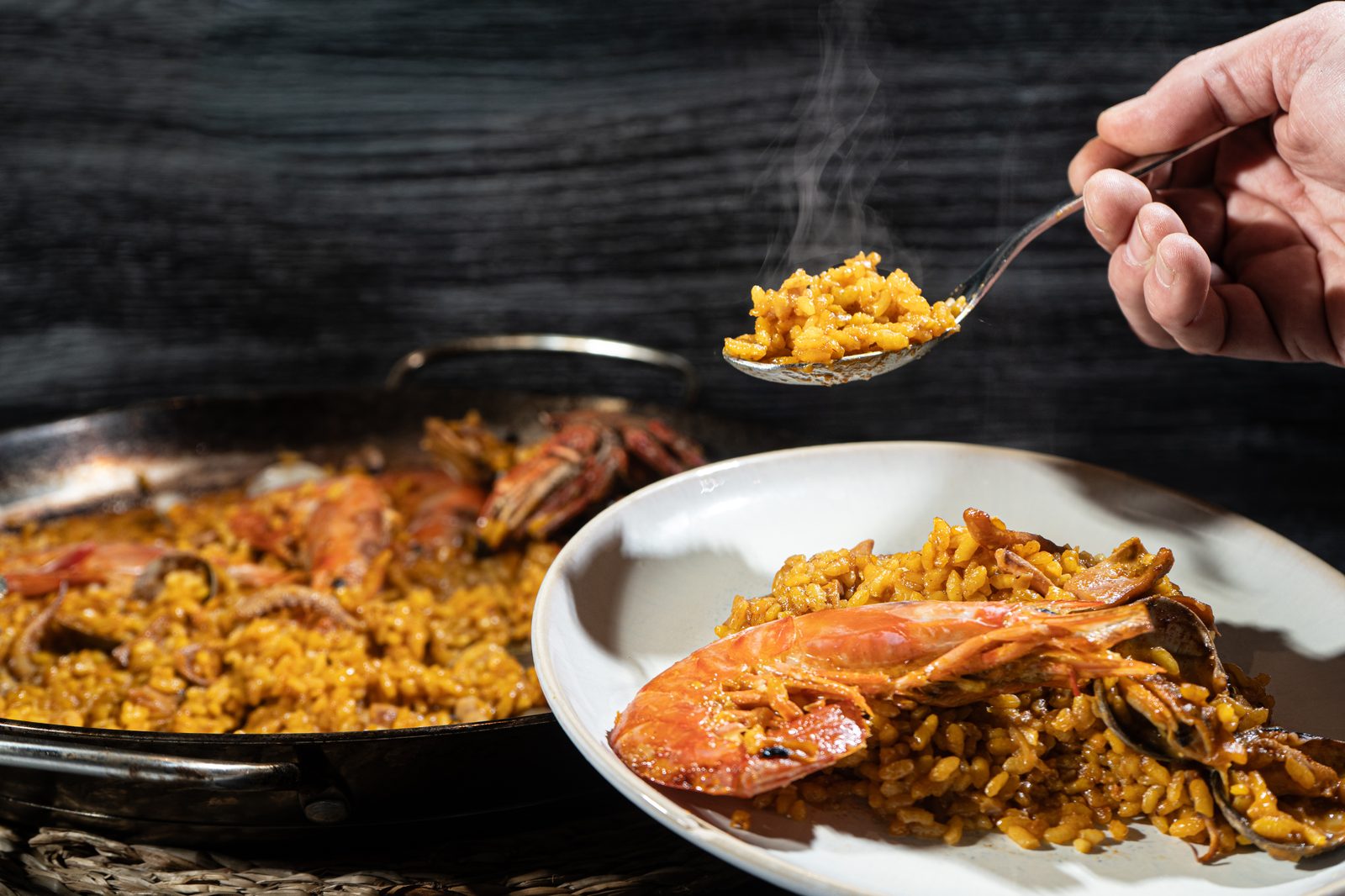 Arroz marinero con gambas y marisco del Cantábrico